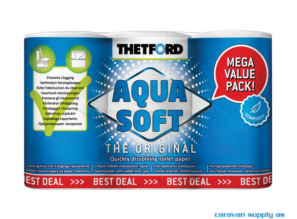 Toalettpapir Thetford Aqua Soft 4+2stk Få 50% mer for samme pris. 