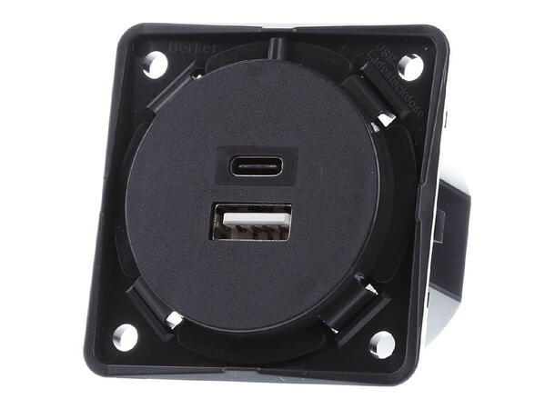 USB-ladeuttak 230V, 3A  A+C farge anth. 