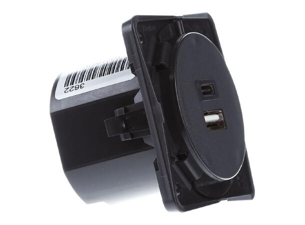 USB-ladeuttak 230V, 3A  A+C farge anth. 
