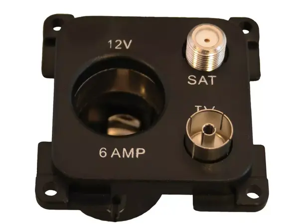 Uttak 12V/antenne/satellitt C-Line u/ramme 50x50mm 