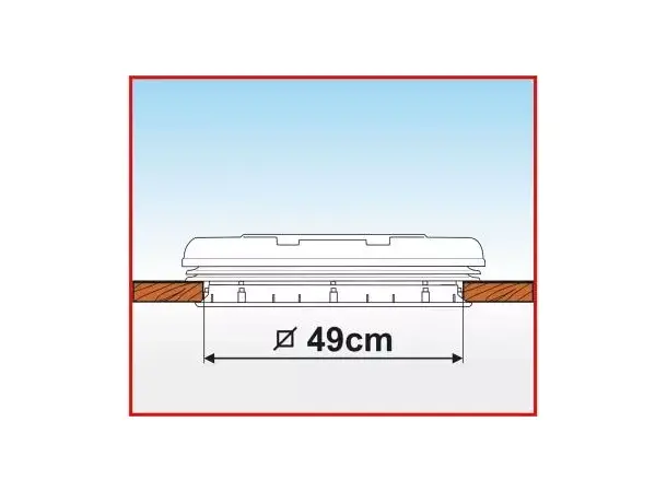 Fiamma takluke 50x50 cm Vent hvit Inkl. rullegardin 