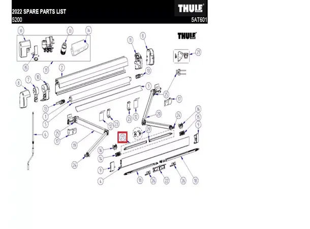 Spennarmsett til 5200 For markisenbredde 300 + 350 cm 301659 
