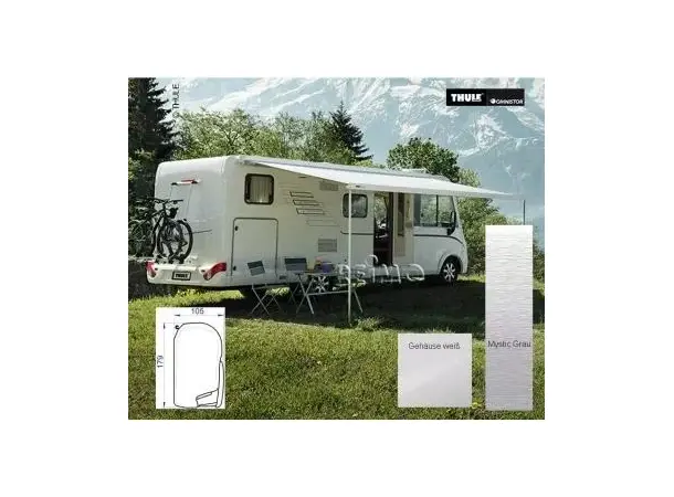 Thule veggmarkise 8000 450 cm Mystic grey / Hvit 