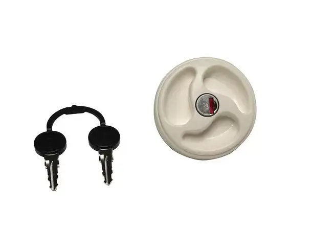 3-greps tanklås hvit – Med sylinder og 2 nøkler | Caravan.no