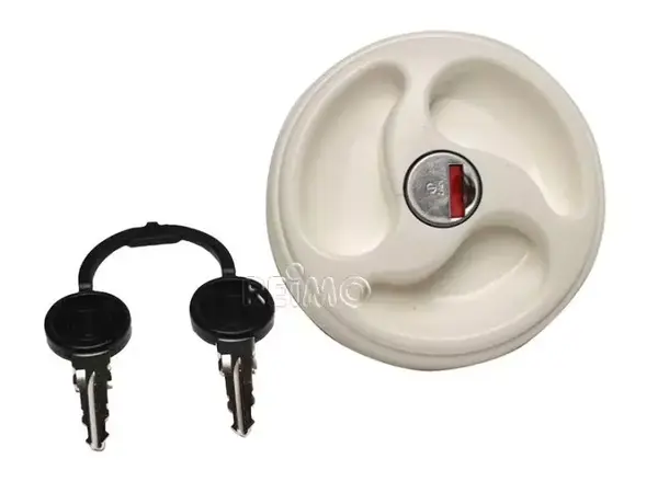 3-greps tanklås hvit – Med sylinder og 2 nøkler | Caravan.no