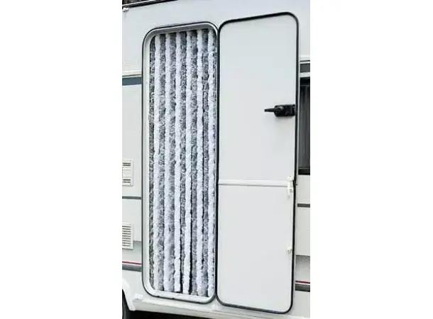 Arisol dørforheng 56x205 cm grå/hvit | Caravan.no