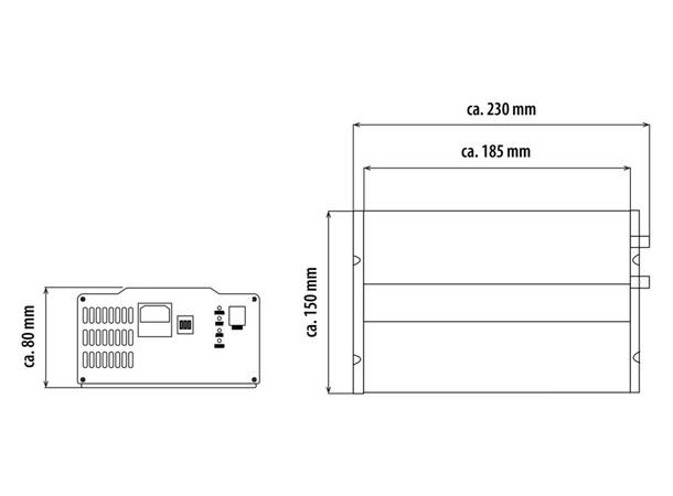 Batterilader 12V 20A – Mål: 160x150x70 mm | Caravan.no