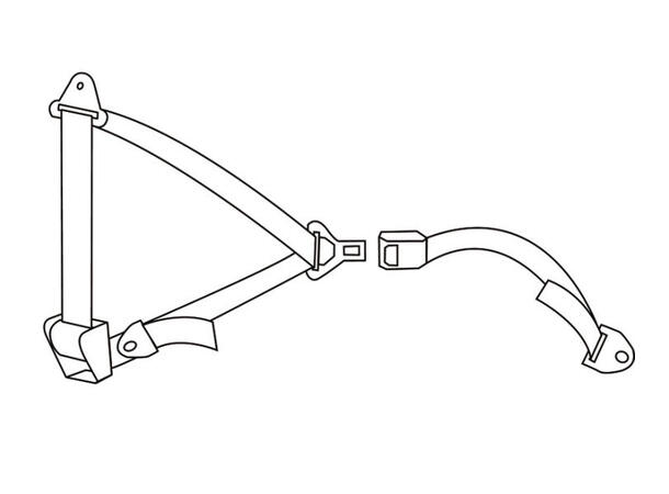 3-punkts Automatik sikkerhetsbelte 400 cm 