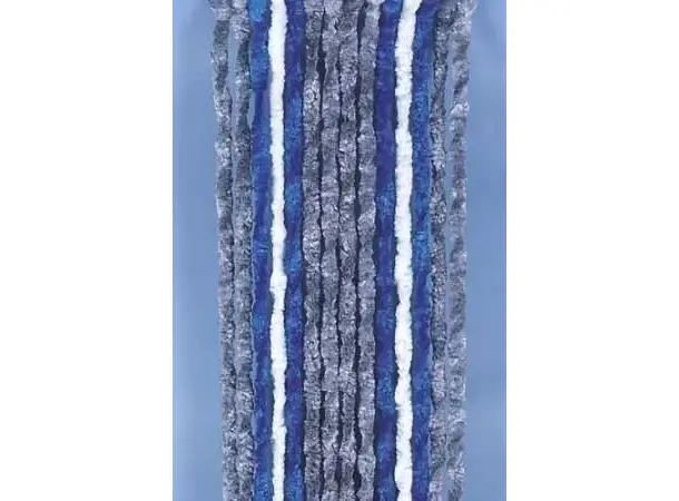 Arisol plysjforheng grå/blå/hvit 56x205 cm 