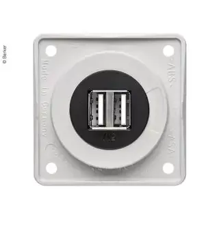 Berker dobbel USB-ladekontakt 12V grå
