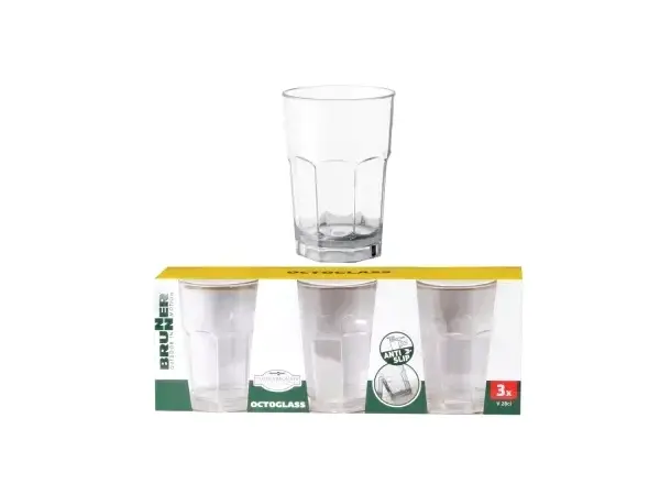 Glass Brunner Octoglass 28cl 3stk 