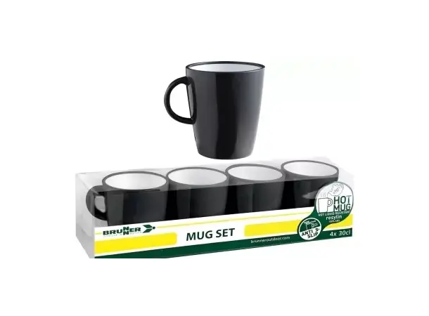 Krus Brunner Hot Mug Granyte mørkgrå 4 stk 