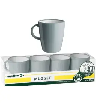 Krus Brunner Hot Mug lysgrå 4stk