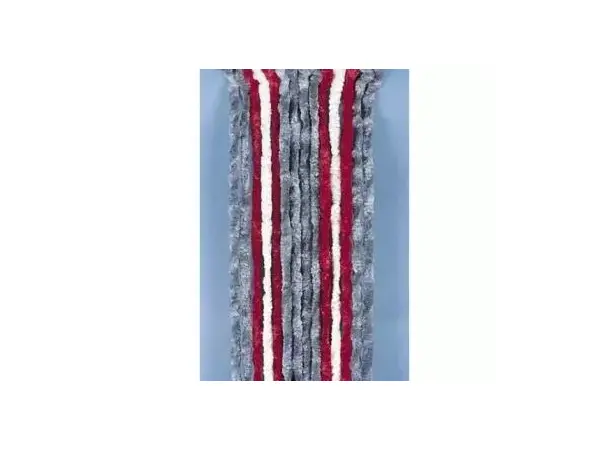 Arisol dørforheng 56x185 grå/rød/hvit 