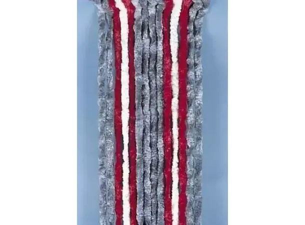 Arisol dørforheng 56x185 grå/rød/hvit | Caravan.no