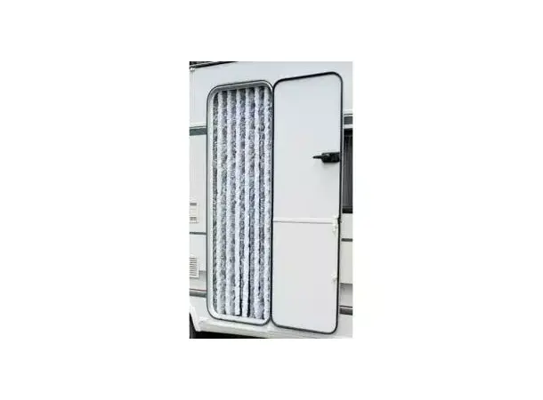 Arisol dørforheng 56x185 grå/rød/hvit | Caravan.no