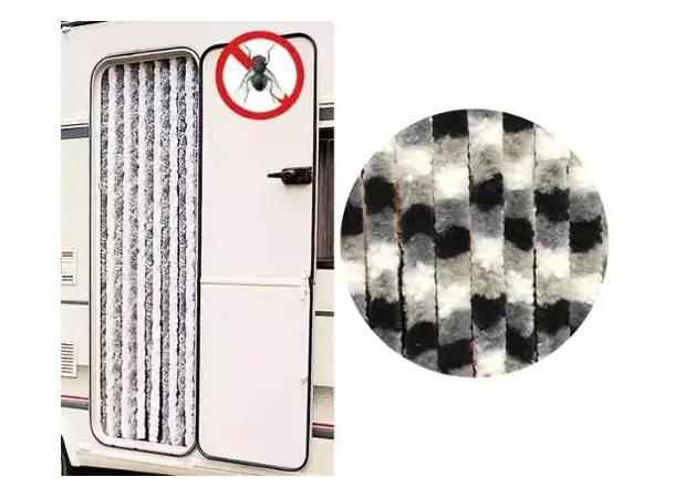 Arisol dørforheng 56x205 cm – hvit/grå/svart | Caravan.no