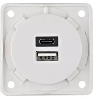 Berker 12V USB-uttak med USB A/C