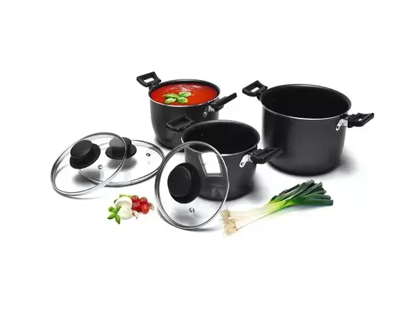 Camp4 aluminium kasserollesett svart | Caravan.no