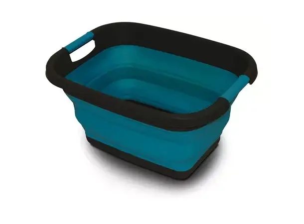 Camp4 sammenleggbar kurv i silikon blå | Caravan.no