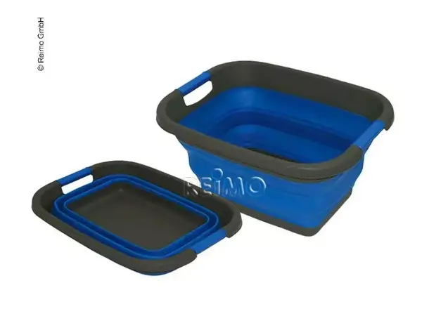 Camp4 sammenleggbar kurv i silikon blå | Caravan.no