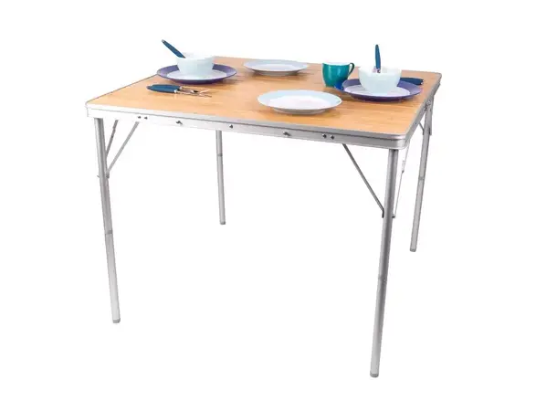 Campingbord med bordplate av bambus B120xL90xH70 cm 