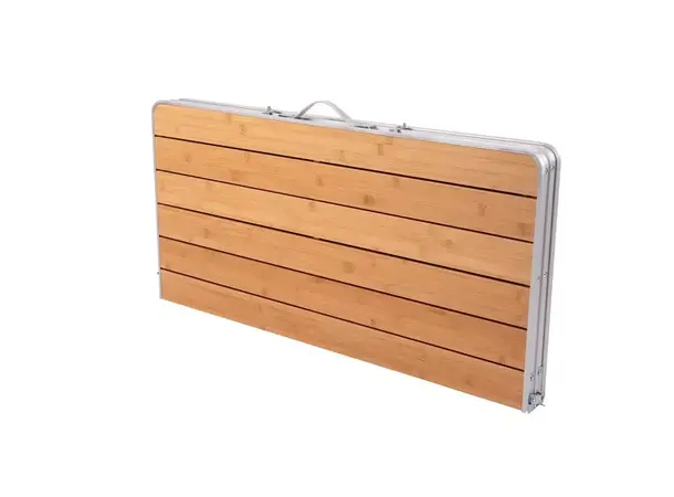 Campingbord med bordplate av bambus B120xL90xH70 cm 