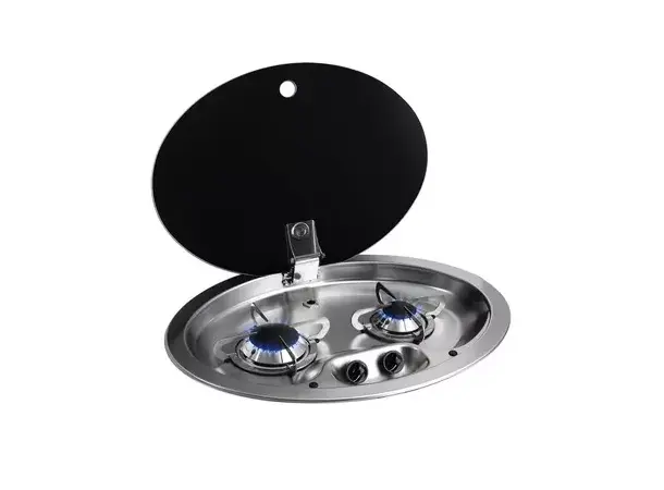 Can kokeapparat 2-bluss med glasslokk B51xD39H8,5cm 