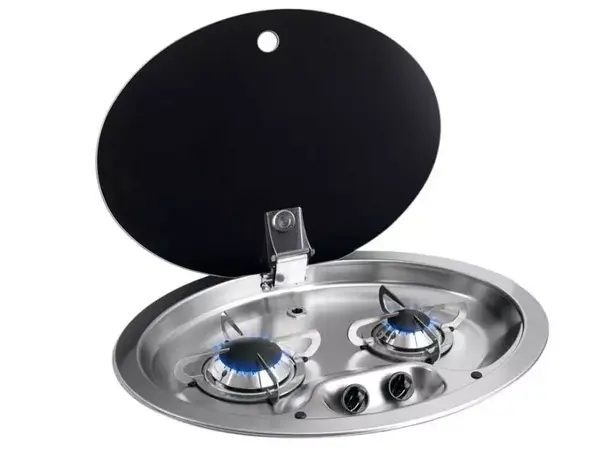 Can kokeapparat 2-bluss med glasslokk B51xD39H8,5cm 