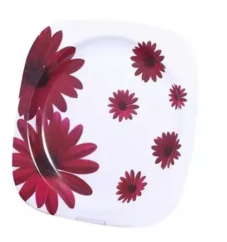 Camp4 tallerkensett Red flower Sett med 2 stk