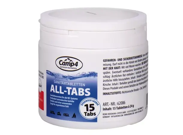 Camp4 sanitærkjemi 15 tabletter til kjemisk toalett 