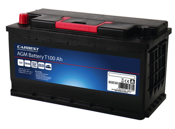 Carbest AGM 100Ah for T5 batteri 353x175x190 mm 
