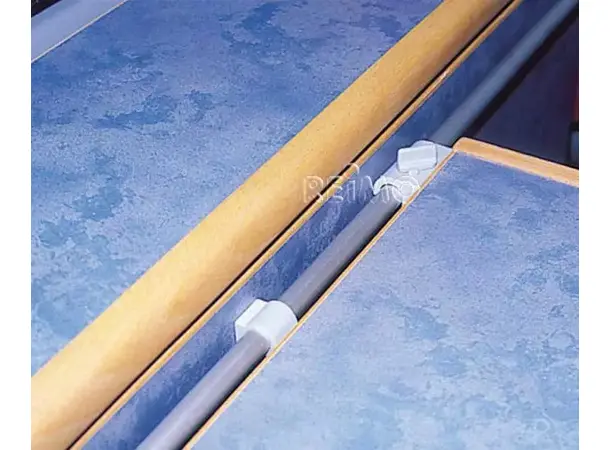 Bordglideskinne for veggmontering Bordskinne med midtstopper og låseheis 