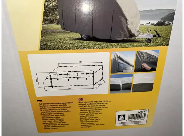 Campingvogn beskyttelsesdekke Premium Mål: B250 x L550-590 cm 