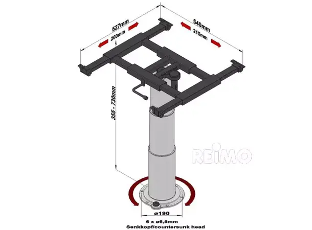 Bordfot 335-730 mm | Caravan.no