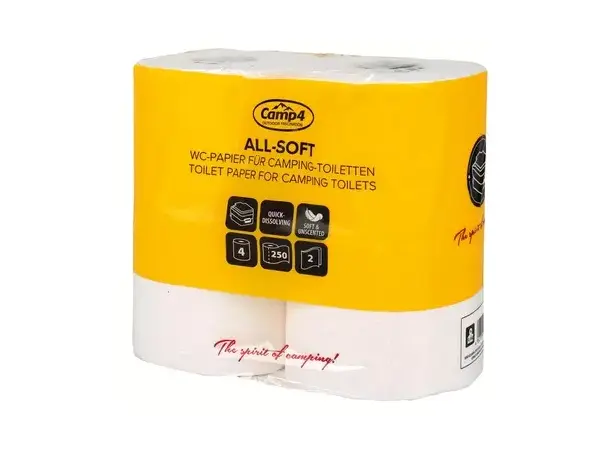 Camp4 toalettpapir 2-lags – 4 ruller | Caravan.no