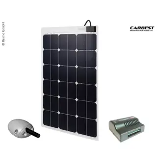 Carbest solcellepakke 12V/110W hvit Fleksibel solcellepanel inkl. MPPT ladek