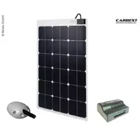Carbest solcellepakke 12V/80W hvit Fleksibel solcellepanel inkl. MPPT ladek