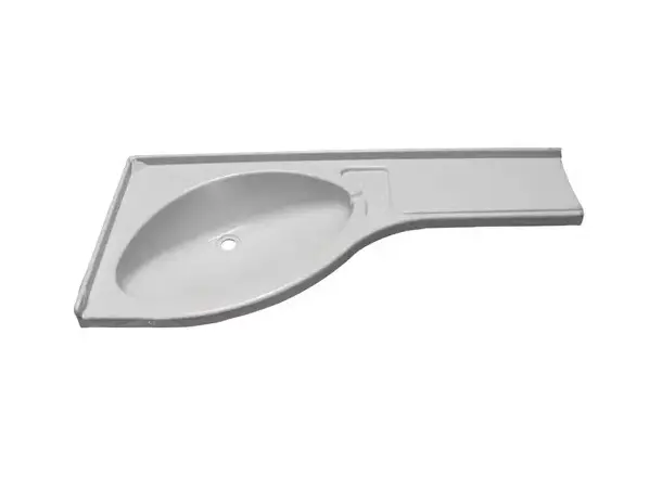 Comet hjørneservant hylle venstre hvit | Caravan.no