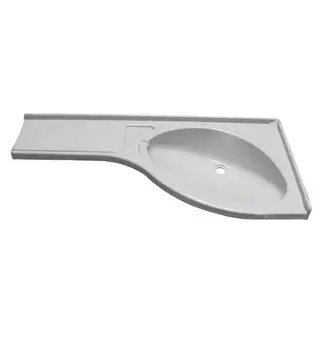 Comet hjørneservant høyre hylle hvit 840x375x150 mm