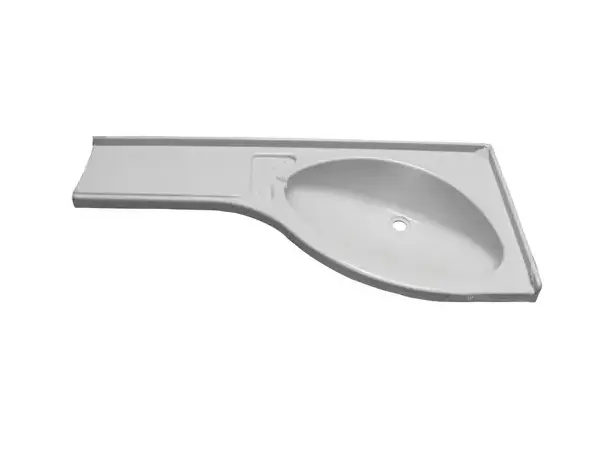 Comet hjørneservant høyre hylle hvit | Caravan.no