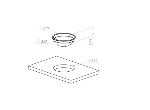 Carbest vask Ø29 cm i rustfritt stål 