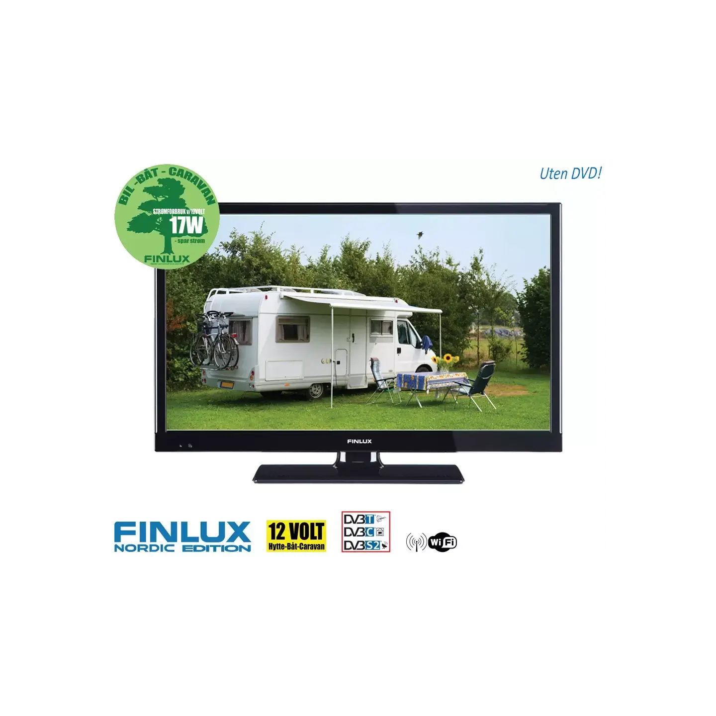 TV Finlux 22" 12V/230V LED Smart Uten DVD