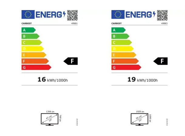 Carbest smart LED-TV 18,5'' Smart-TV, satellitt-TV og internett 