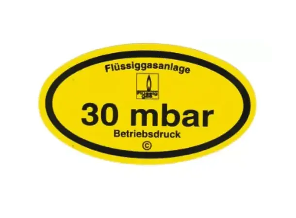 Driftstrykk sticker 30 mbar | Caravan.no
