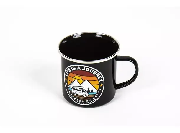 Emaljekrus Life is a journey 350 ml | Caravan.no
