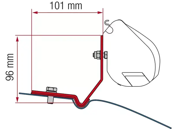 Fiamma adapter F35/F40 til Caddy Maxi Deep black 