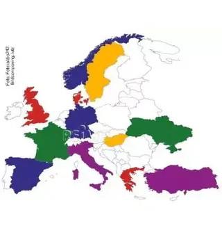 Europa - klistremerkesett Merk av hvilket land du har besøkt i Eu