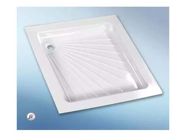 Dusjkar, hvit plast, 665x665x80 mm | Caravan.no