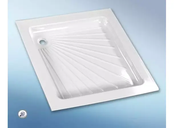 Dusjkar, hvit plast, 665x665x80 mm | Caravan.no